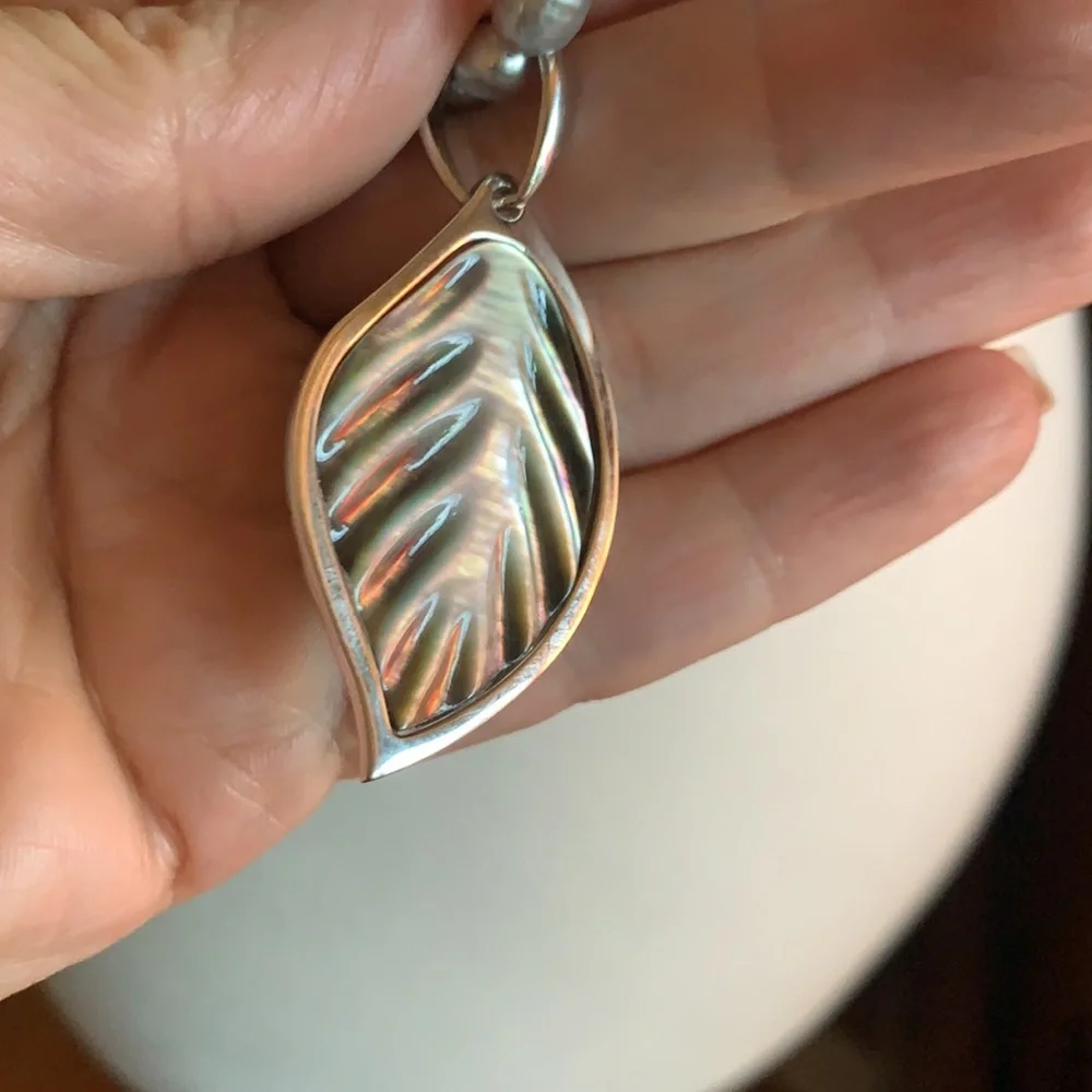 925 silver and Fresh water pearl and mother of pearl strand and pendant